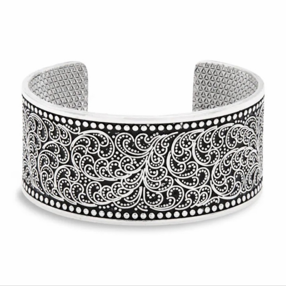 Chico's Silver Oxidized Roxi Cuff Bracelet